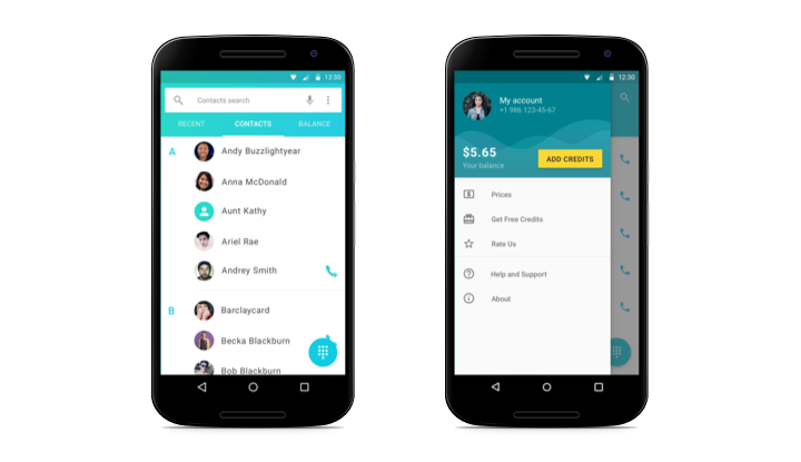 yolla redesign for android contact list and dashboard screens