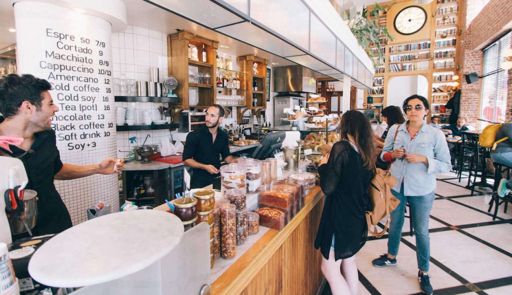 a cafeteria in Tel Aviv