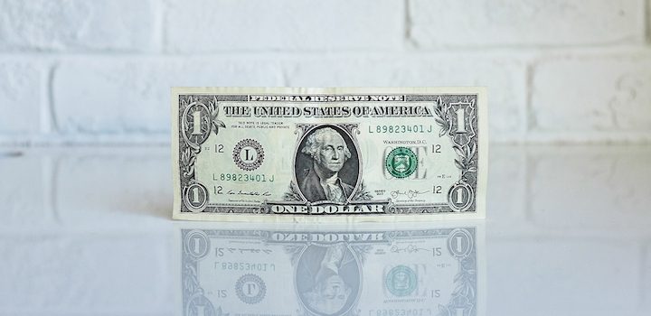 one dollar banknote - low on cash