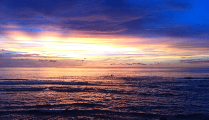 calm sea near Nauru and a sunset