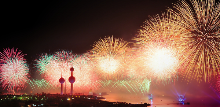 fireworks in the background in the night sky